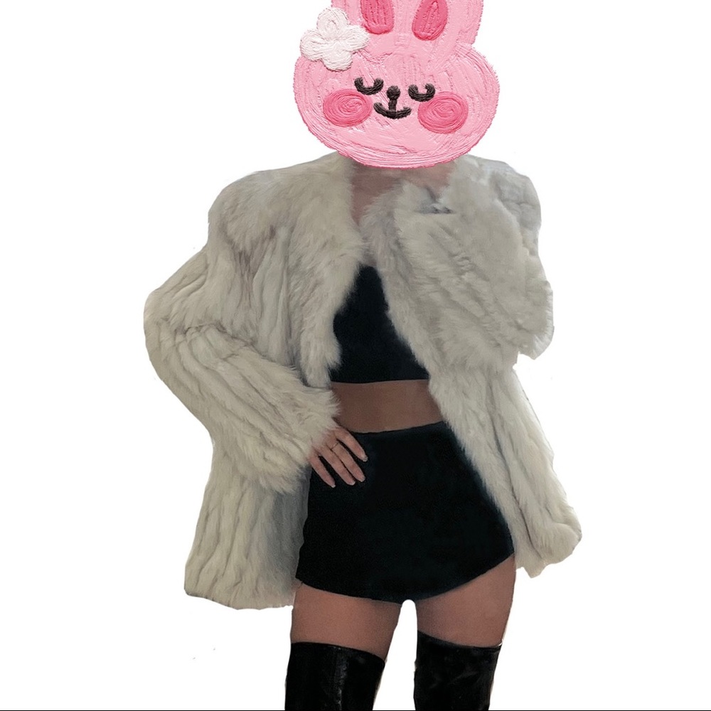 **SOLD** Silver White Fox Fur Jacket S / M small medium coat fendi